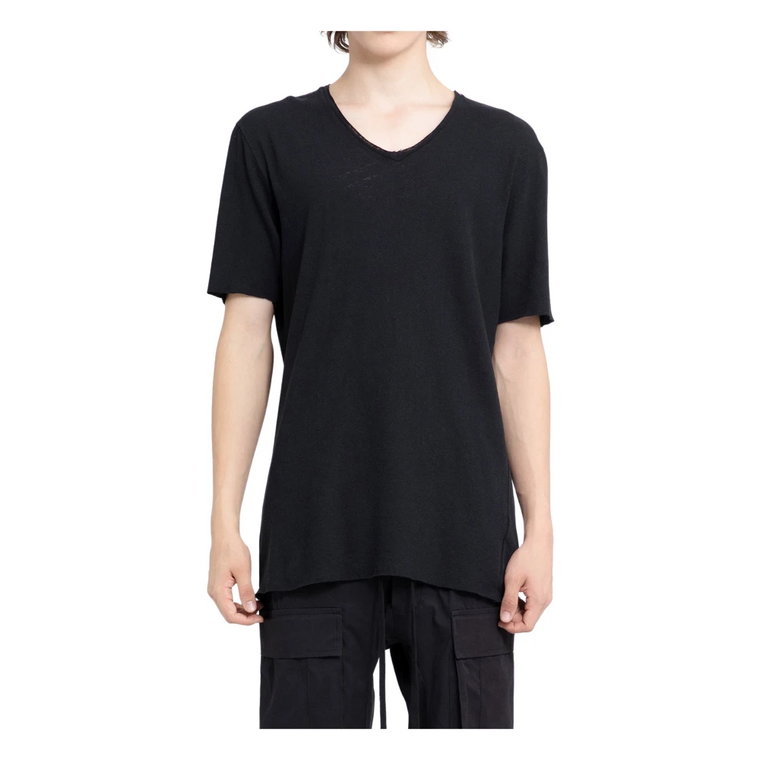 Czarna T-Shirt Slim Fit z Kontrastowym Szyciem Thom Krom