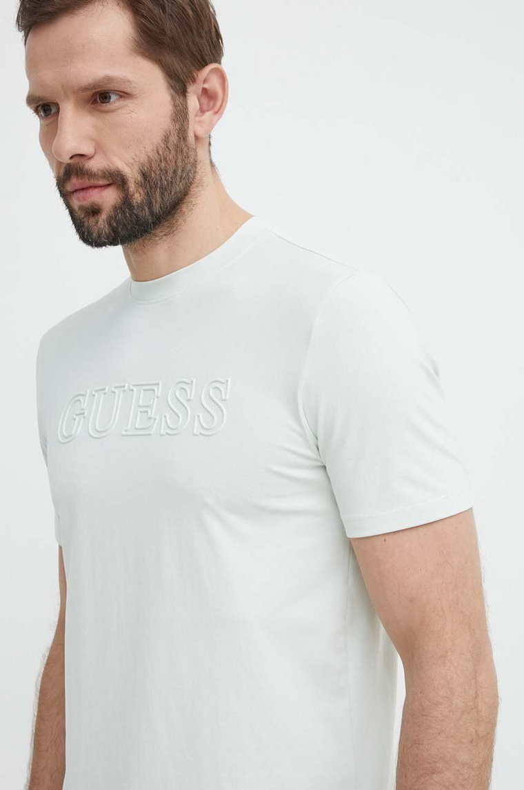 Guess t-shirt ALPHY męski kolor zielony z aplikacją Z2YI11 J1314