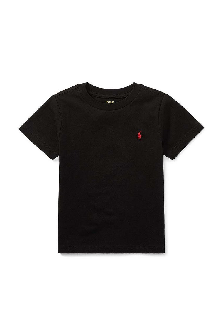 Polo Ralph Lauren t-shirt bawełniany dziecięcy kolor czarny gładki