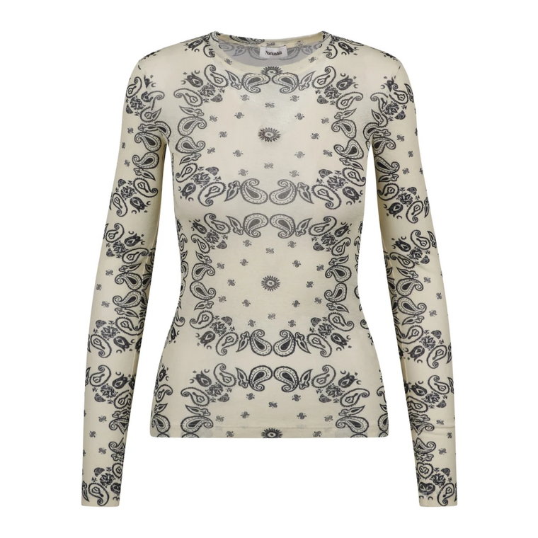 Paisley-print crew neck top Nanushka