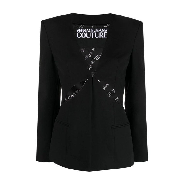 Czarne ubrania wierzchnie dla kobiet Aw23 Versace Jeans Couture