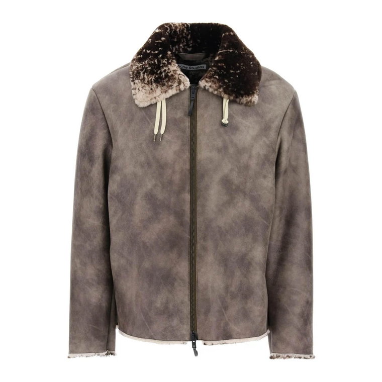 Kurtka z efektem vintage i futrem shearling Acne Studios