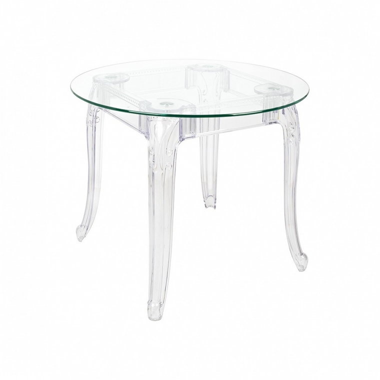 Stół king round 90 transparentny - poliwęglan, szkło hartowane kod: KH010100203