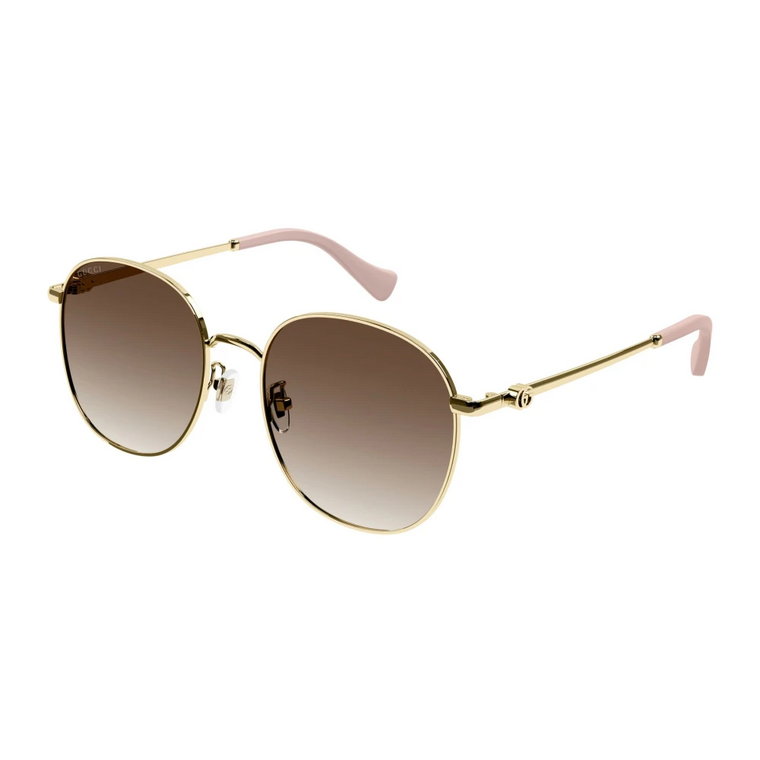 Złoto-brązowe okulary przeciwsłoneczne Gg1142S 002 Gucci