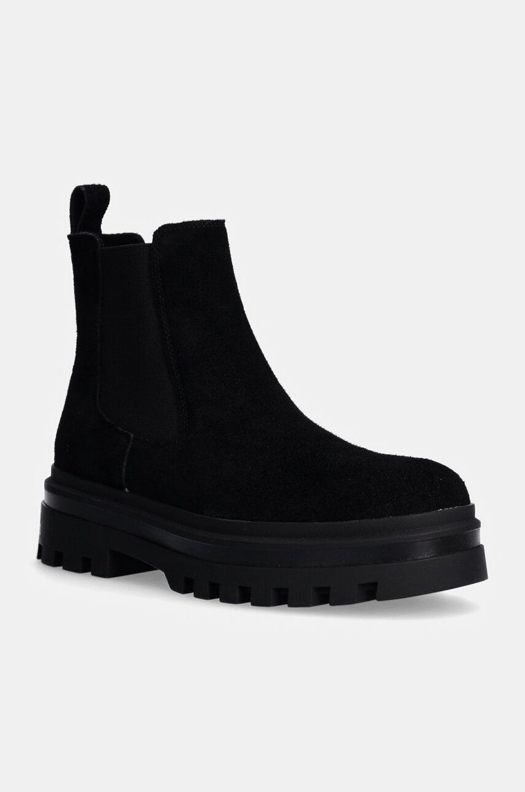 Calvin Klein Jeans sztyblety skórzane LUGGED CHELSEA BOOT HR SU męskie kolor czarny YM0YM01067