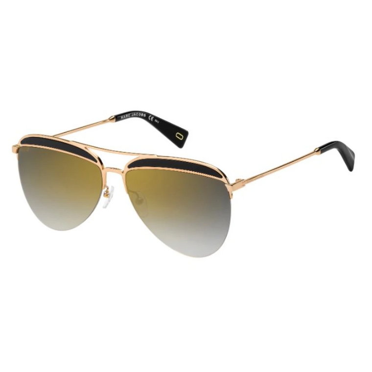 268/S-807 Okulary Przeciwsłoneczne Czarno/Złote Lustrzane Marc Jacobs