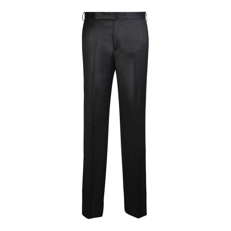 Czarne lniane spodnie, nowoczesny design Lardini