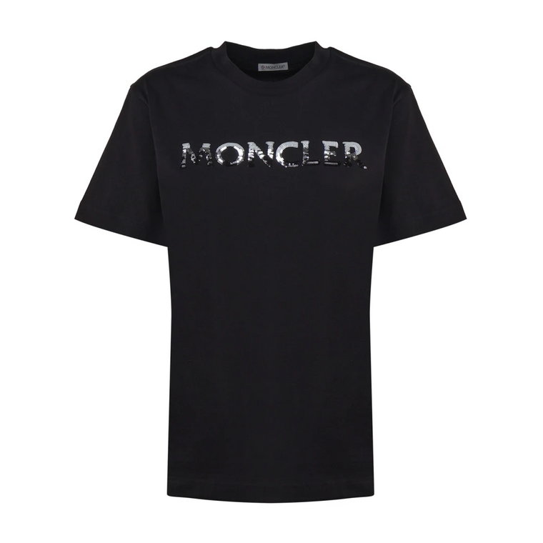 Czarne T-shirty i Pola z Bawełny Moncler