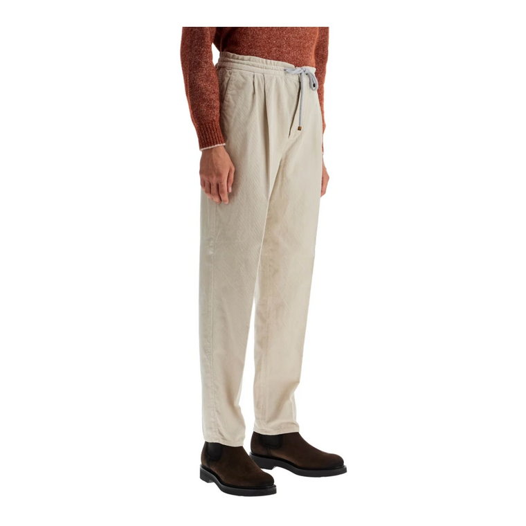 Corduroy Leisure Fit Spodnie Brunello Cucinelli