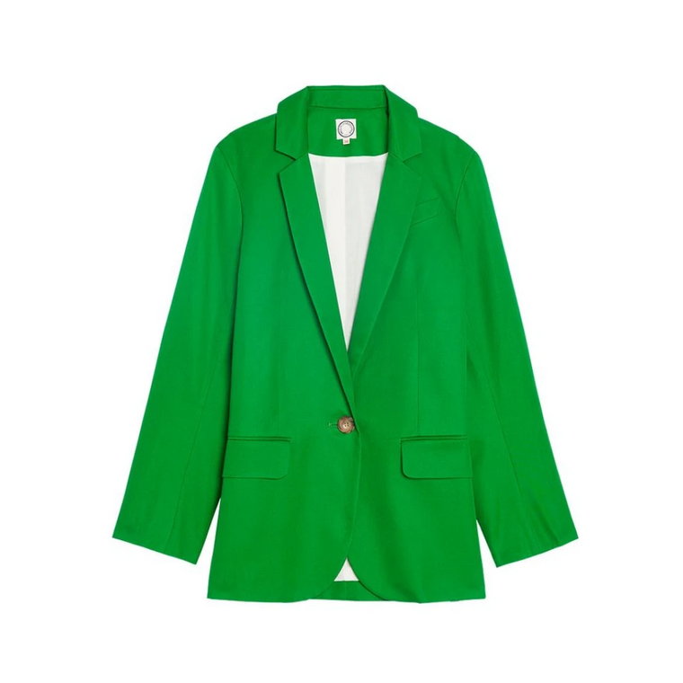 Prairie Green Linen Tailored Jacket Ines De La Fressange Paris