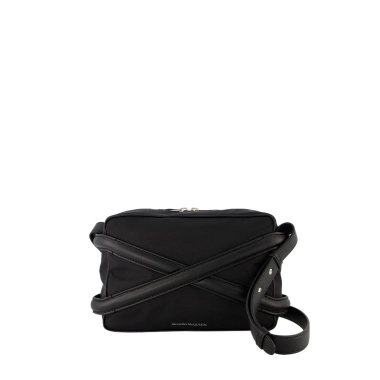 Czarna Skórzana Torba Crossbody - Klasyczny Styl Alexander McQueen