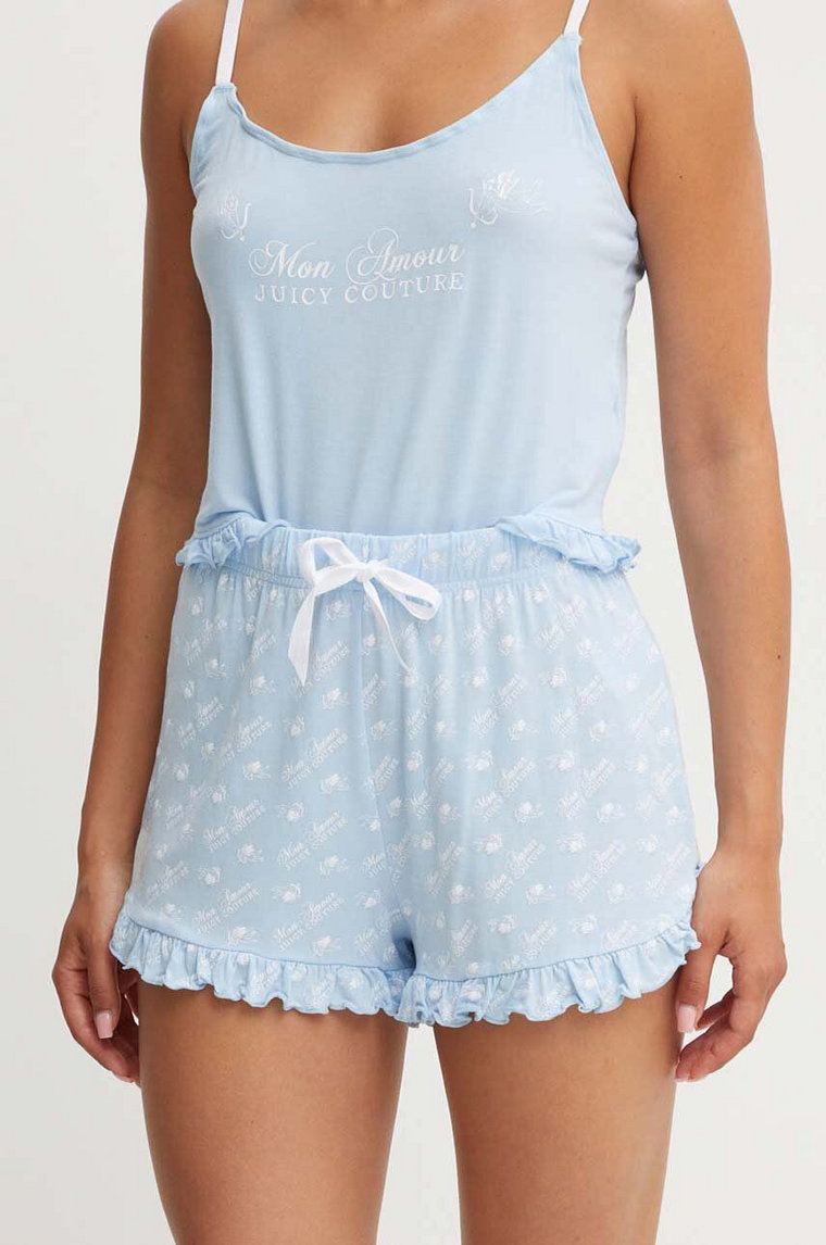 Juicy Couture szorty piżamowe CHERUB FELIX SHORTS damskie kolor niebieski JCLPB224509