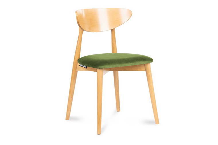 Krzesło drewniane dąb zielony welur RABI