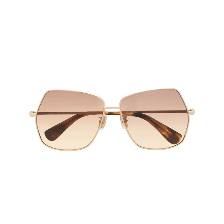 Stylowe okulary przeciwsłoneczne z ramką w kolorze złota Max Mara
