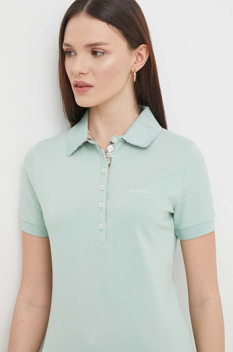 Barbour polo damski kolor zielony LML0634