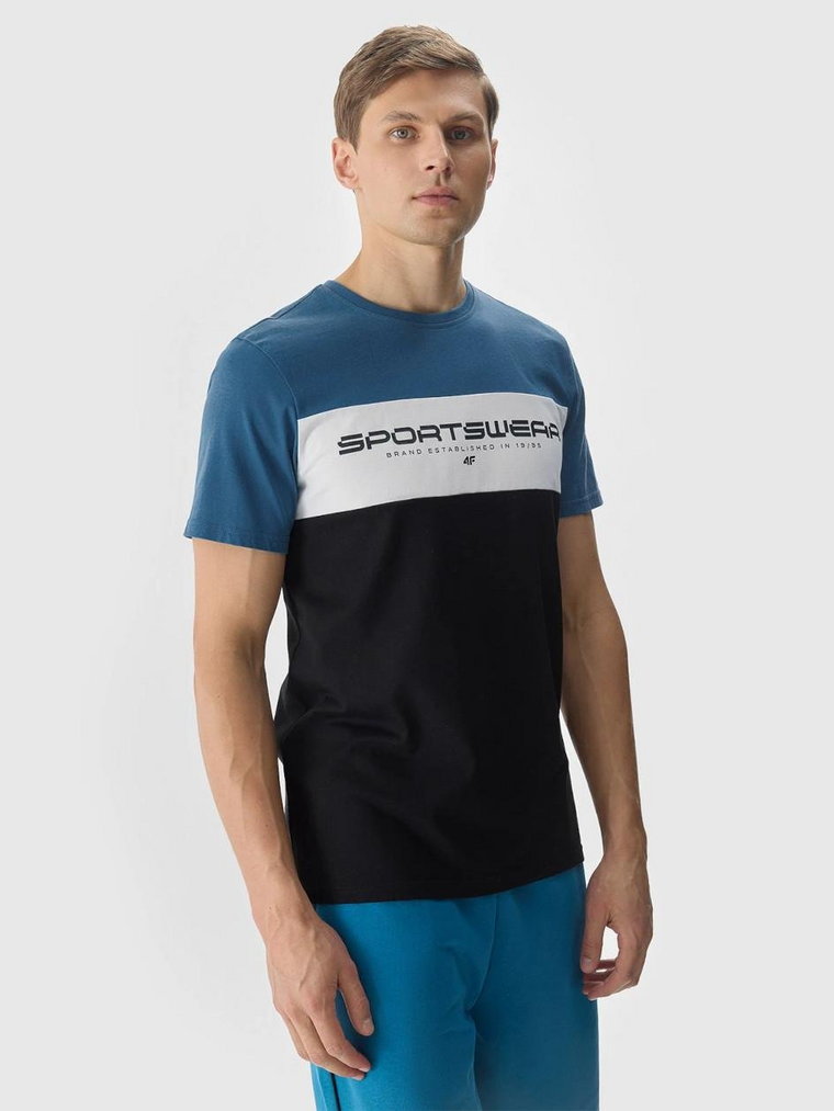Koszulka Z Krótkim Rękawem Męska Niebieska 4F Brand