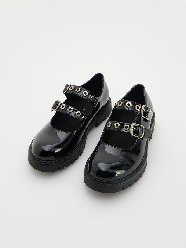 Reserved - Lakierowane loafersy - czarny