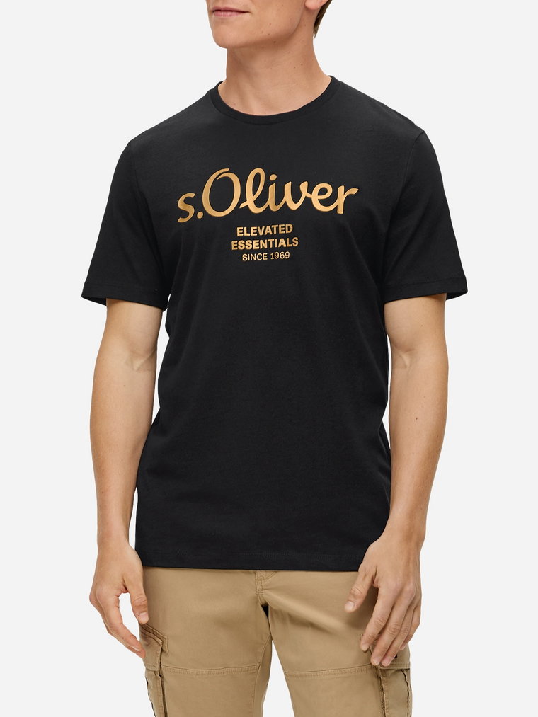 Koszulka męska s.Oliver 10.3.11.12.130.2141458-99D2 S Czarna (4099975043231). T-shirty męskie