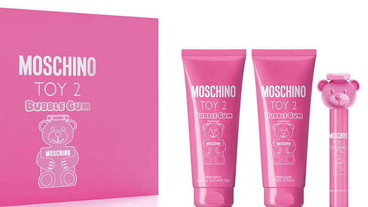 Zestaw damski Moschino Toy 2 Bubble Gum Woda toaletowa damska 100 ml + Bath & Shower Gel 100 ml + Body Lotion 100 ml + Travel Spray 10 ml (8011003885688). Perfumy damskie