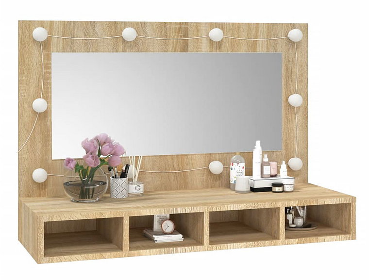 Toaletka na biurko z półkami dąb sonoma - Arvola 3X
