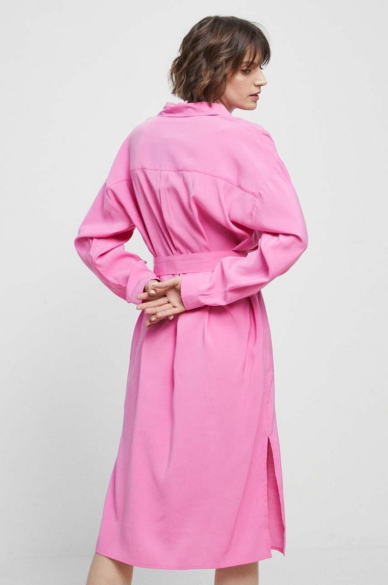 Medicine sukienka kolor różowy midi oversize