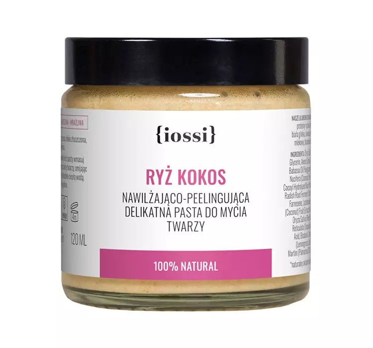 IOSSI PEELINGUJĄCA PASTA DO MYCIA TWARZY Z PROTEINAMI RYŻOWYMI I EKSTRAKTEM Z KOKOSA 120ML