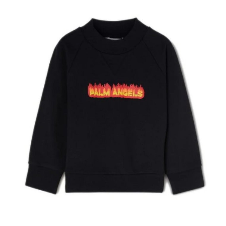 Czarny Bawełniany Sweter dla Chłopców Palm Angels