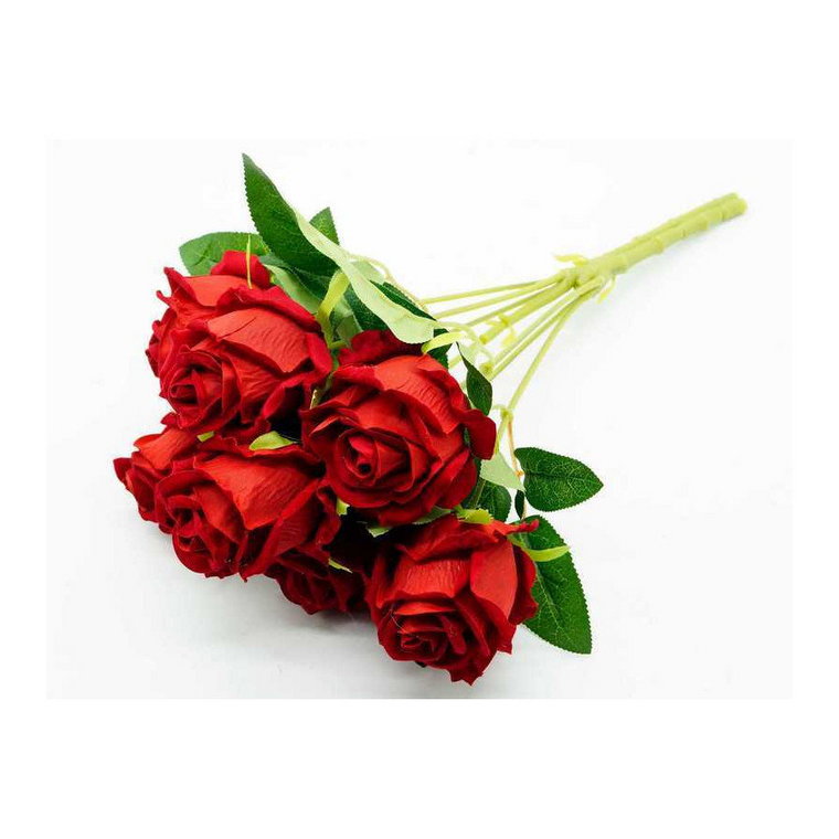 Kwiaty dekoracyjne Bukiet Róż Welur bordo bordowy