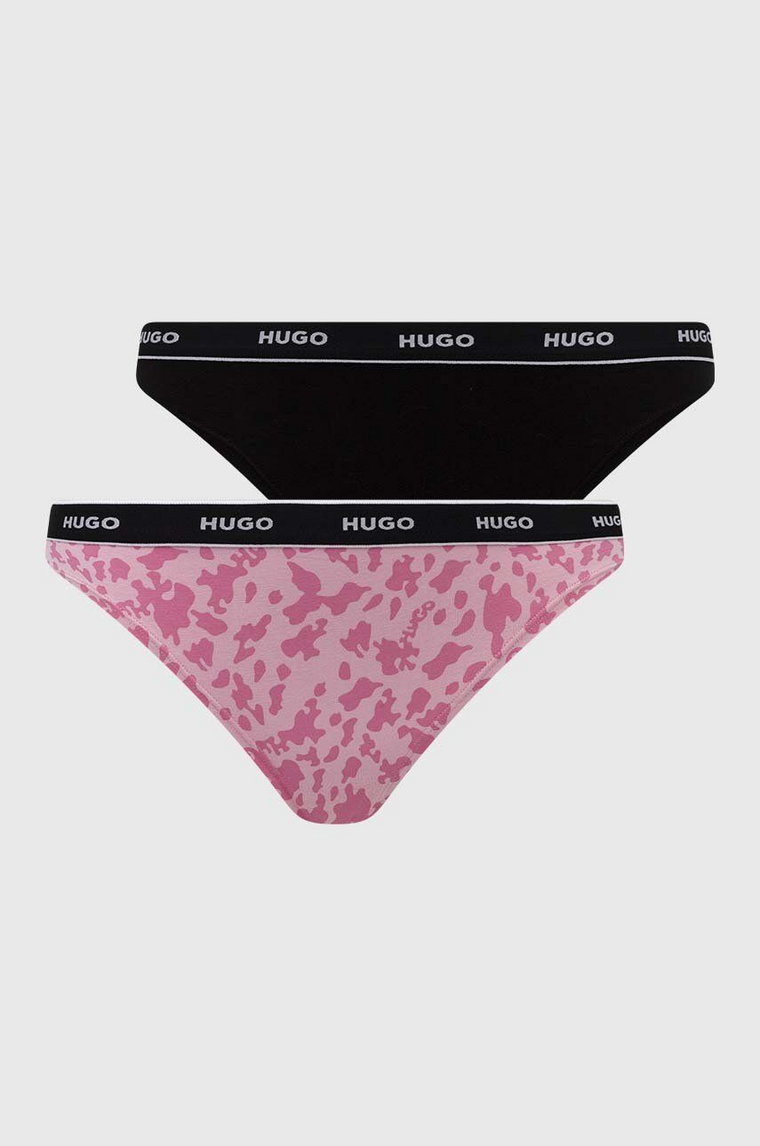 HUGO stringi 3-pack kolor różowy
