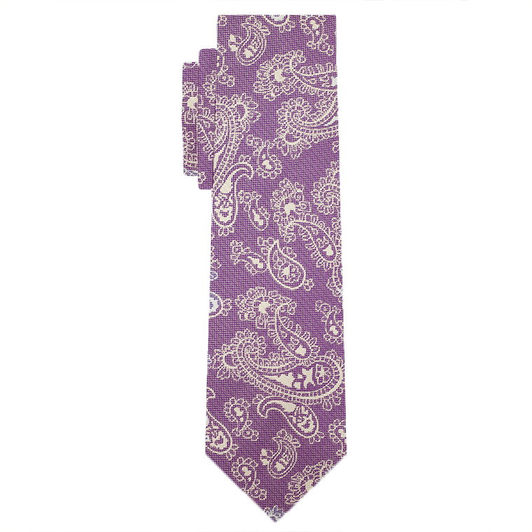 Krawat fioletowy w paisley EM 15