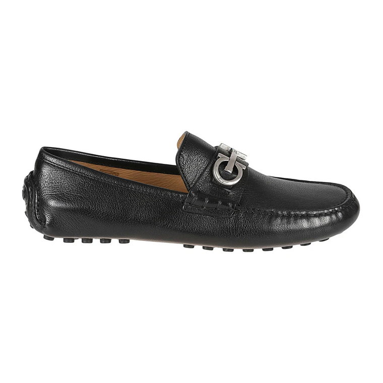 Czarne płaskie buty - Grazioso loafers Salvatore Ferragamo
