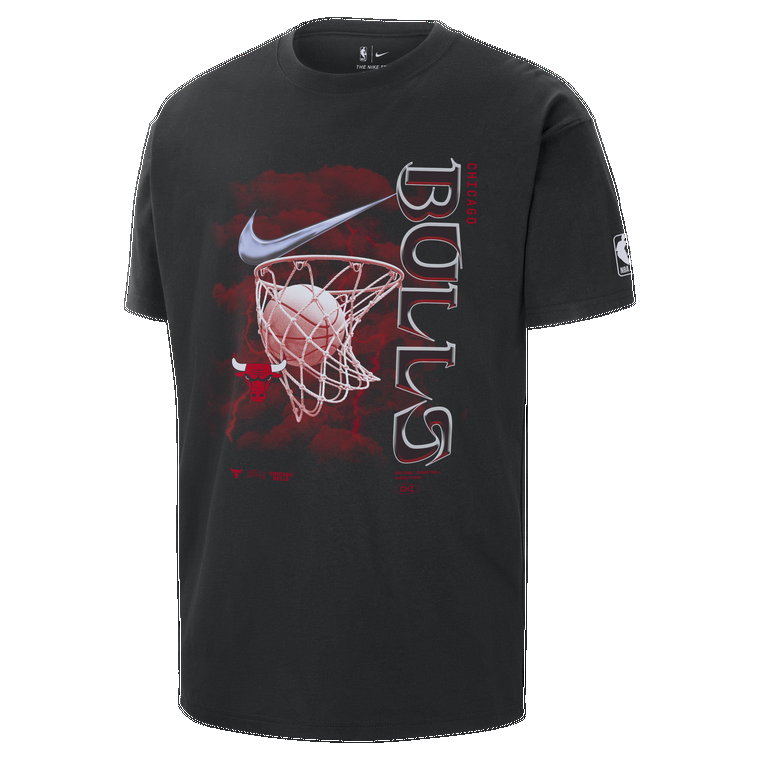 T-shirt męski Nike NBA Chicago Bulls Courtside Max90 - Czerń