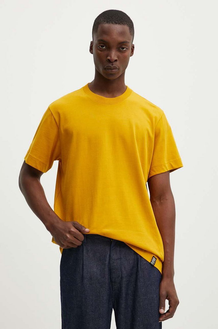 G-Star Raw t-shirt bawełniany kolor żółty gładki