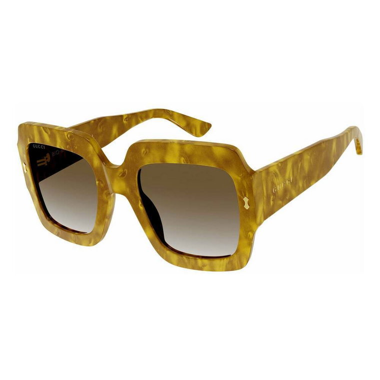 Okulary przeciwsłoneczne z żółtą oprawką Gucci