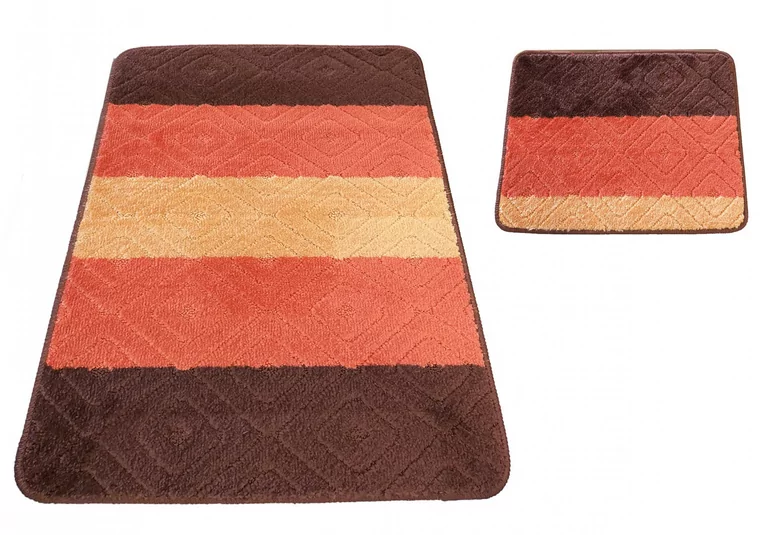 Brązowe nowoczesne dywaniki łazienkowe - Herion 3X