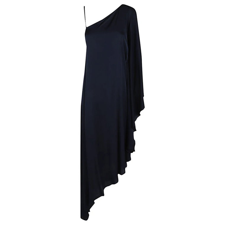 Niebieska asymetryczna jedwabna sukienka Silk95Five
