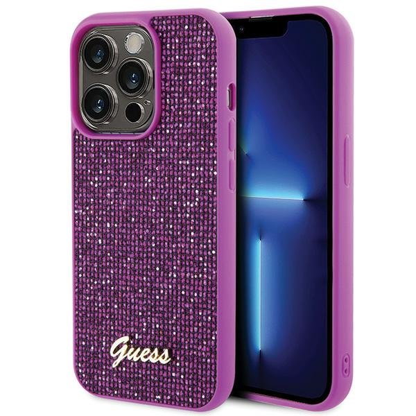 Guess GUHCP15LPMSDGSF iPhone 15 Pro 6.1" fuksja/fuschia hardcase Disco Metal Script