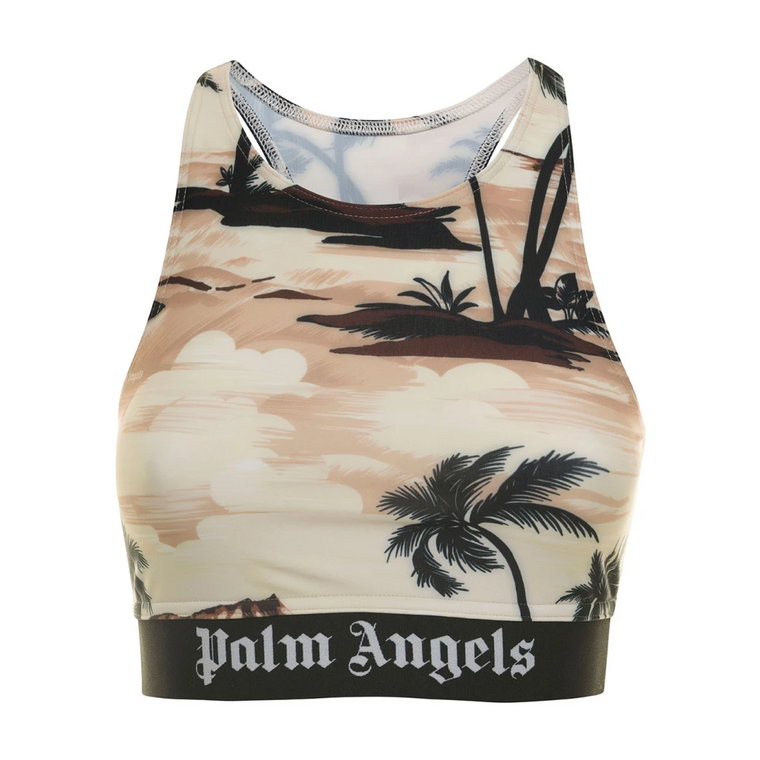 Miami Print Sportowy biustonosz Palm Angels