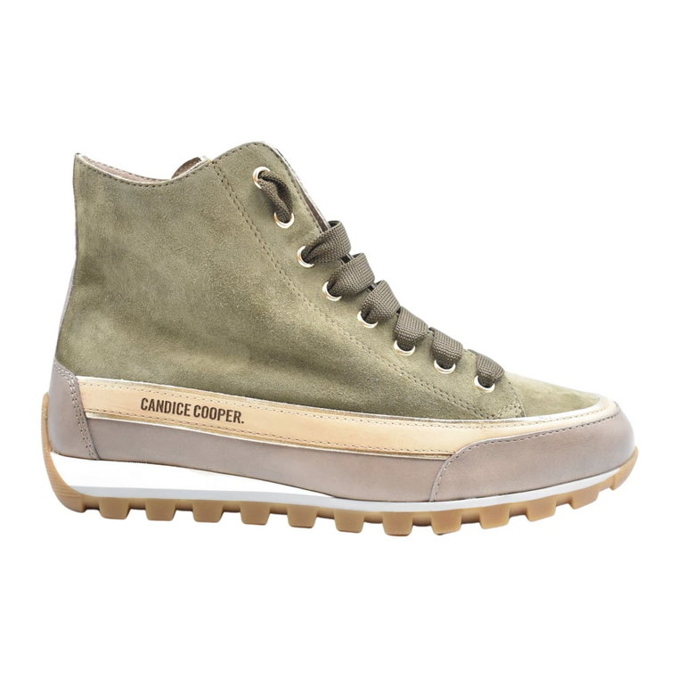 Taupe Army Green Płaskie Buty Candice Cooper