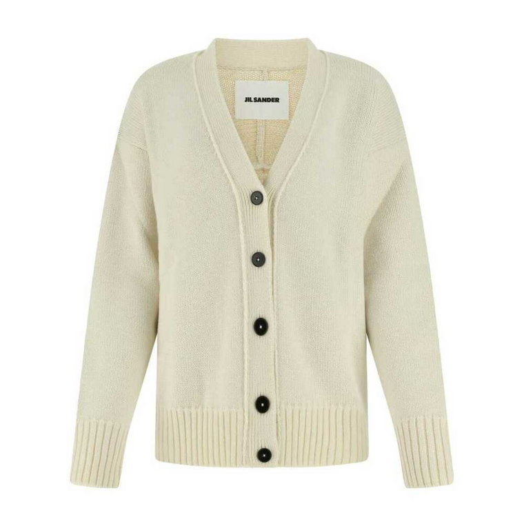 Ivory Cashmere Blend Cardigan Jil Sander