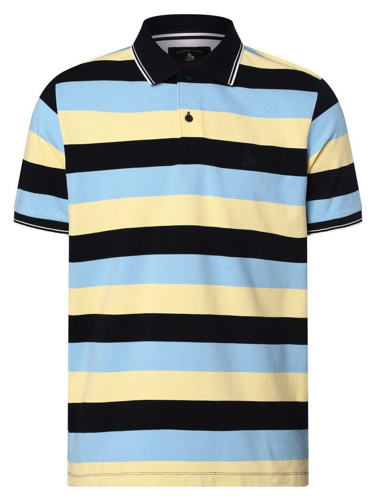 Andrew James Sailing - Męska koszulka polo, niebieski|żółty|wielokolorowy