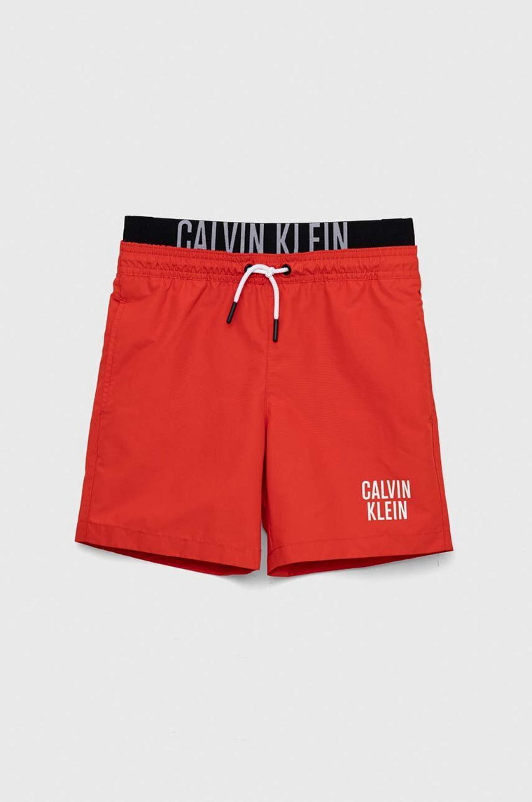 Calvin Klein Jeans szorty kąpielowe dziecięce kolor czerwony