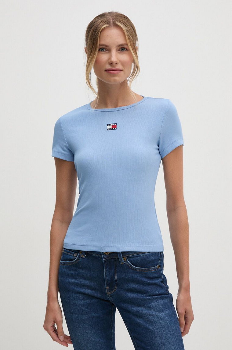 Tommy Jeans t-shirt damski kolor niebieski