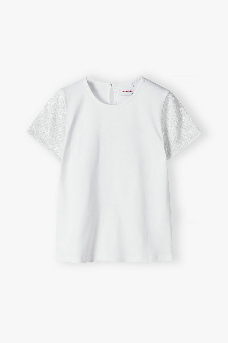 Biały t-shirt bawełniany dla dziewczynki