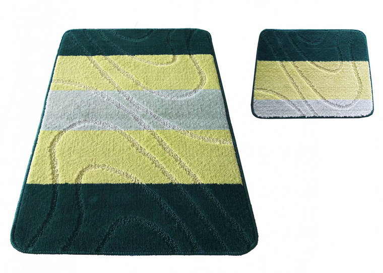 Komplet zielonych dywaników łazienkowych - Vices