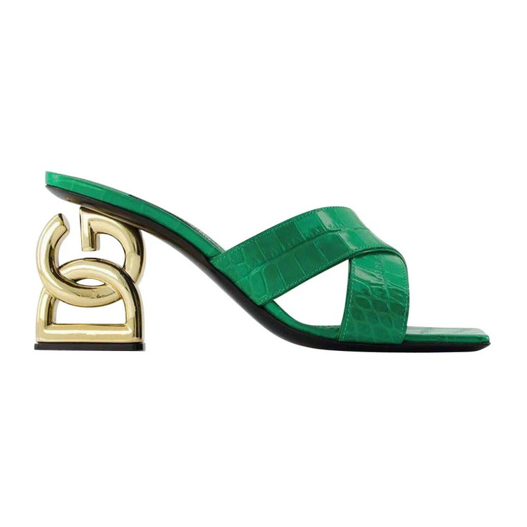 Zielone Mulesy z Skóry - Zerba/Verde Dolce & Gabbana