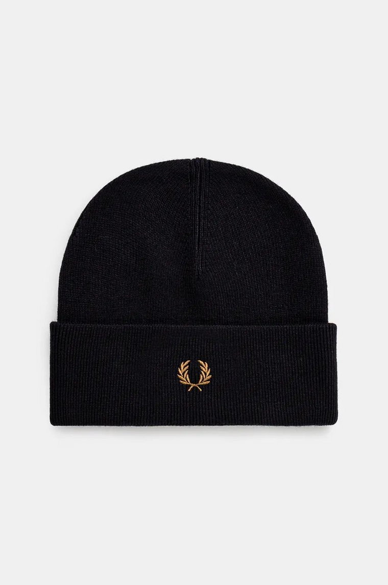 Fred Perry czapka wełniana Classic Beanie kolor granatowy wełniana C8161.R63