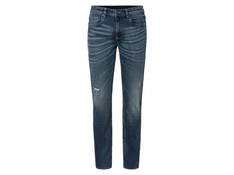 LIVERGY Jeansy męskie z bawełną, slim fit (52 (36/32), Ciemnoniebieski)