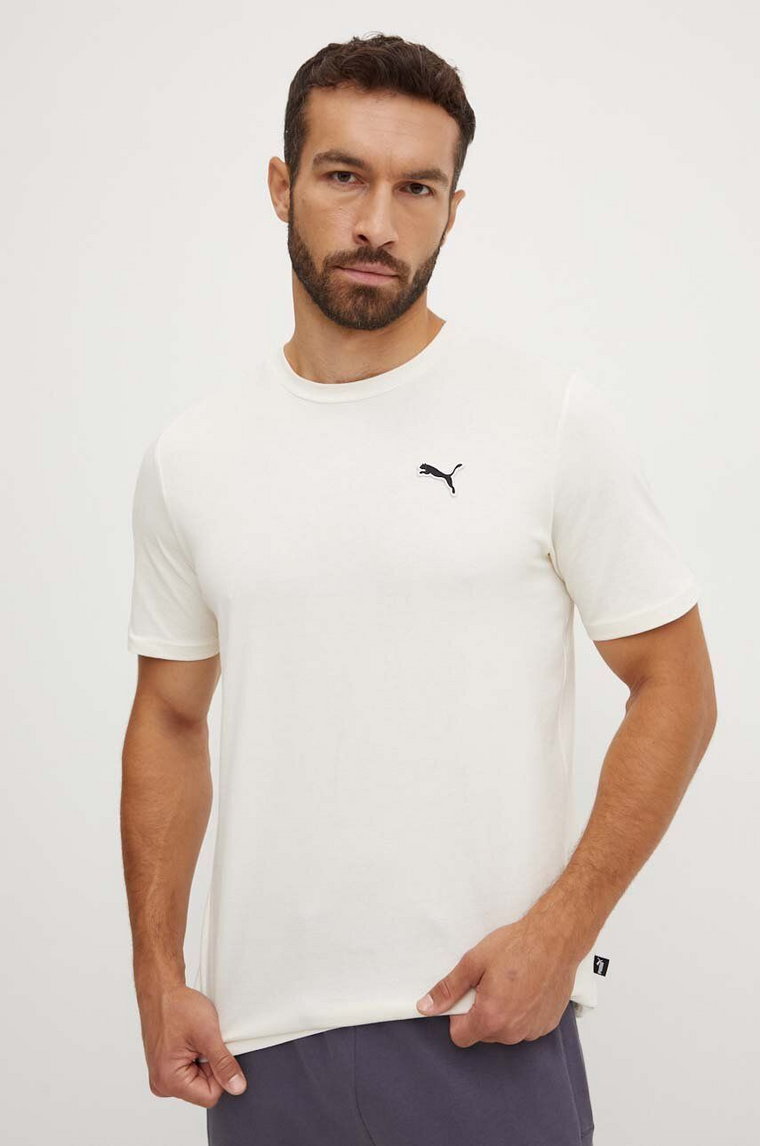 Puma t-shirt bawełniany BETTER ESSENTIALS męski kolor biały gładki 675977