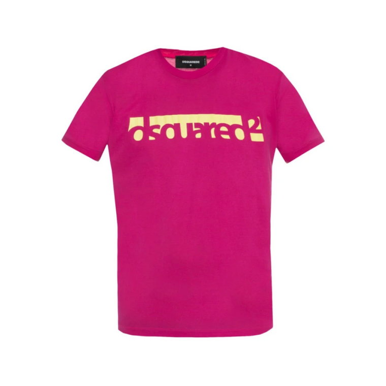 Różowa koszulka - S71Gd0648 - Wyprodukowana we Włoszech Dsquared2